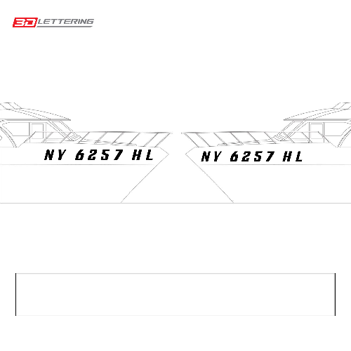 Matt Black Boat Registration Numbers Pro Speed Style Custom