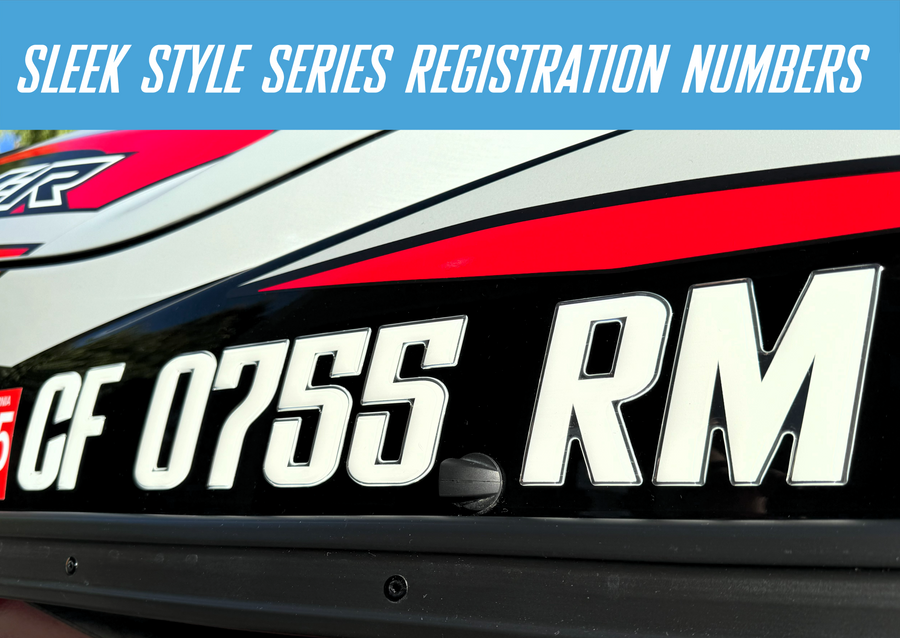 Sleek Series Boat & Jet Ski Registration Numbers Domed Number Domed Lettering