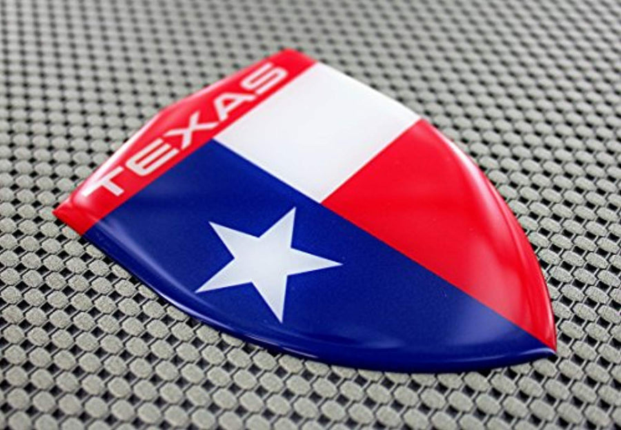 Texas Flag Raised Clear Domed Lens Decal