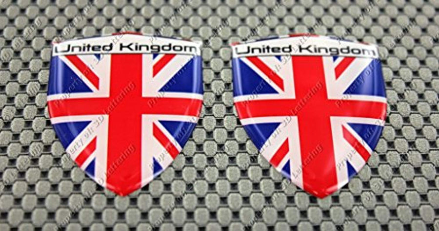 England Flag Raised Clear Domed Lens Decal Set 2.35"x 1.6"