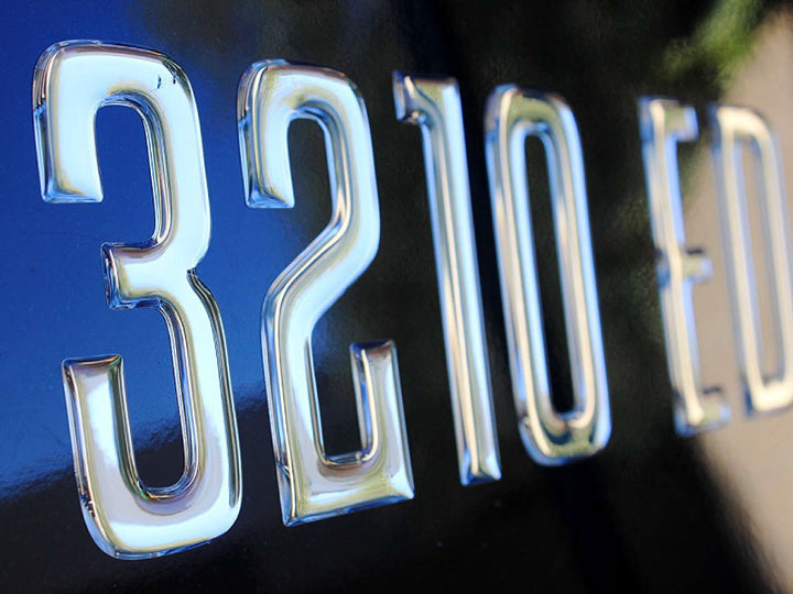 Block Series Domed Boat Registration Numbers Chrome Custom