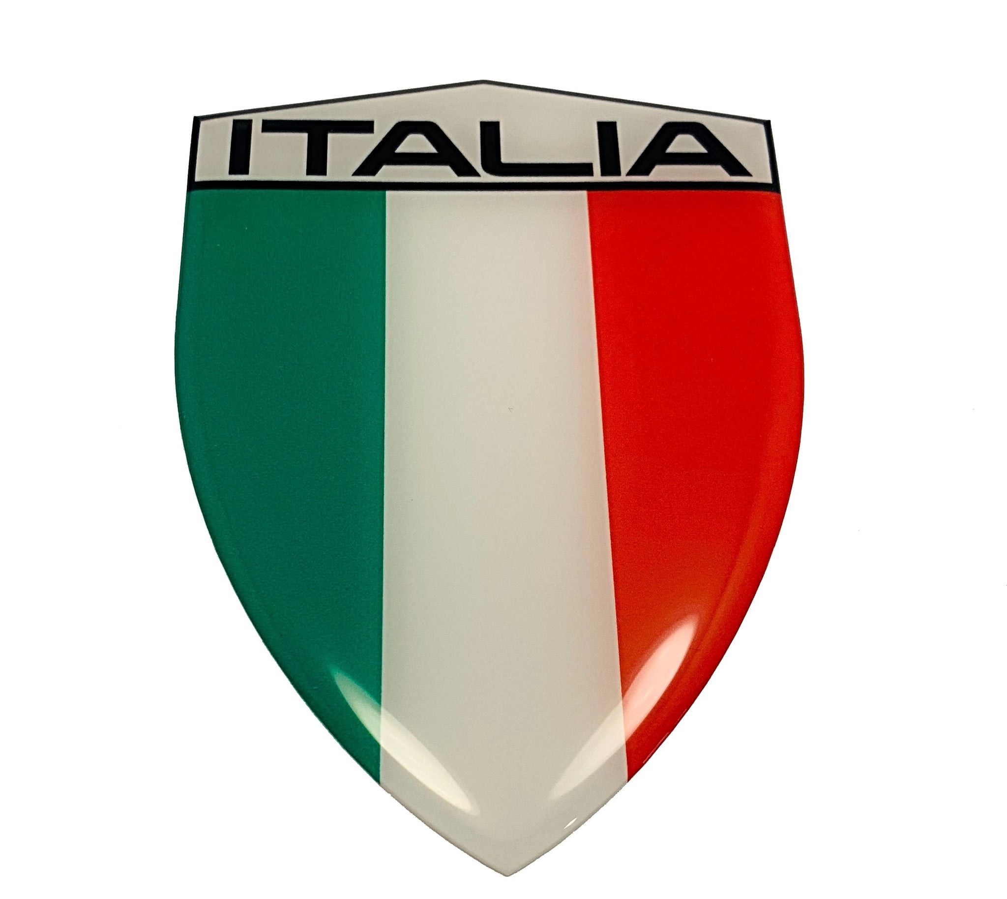 ITALIAN ITALY FLAG CAR & MOTORCYCLE RAISED CLEAR LENS STICKER DECAL LG  3.2x 4.36 – 3D Lettering Boats Lettering