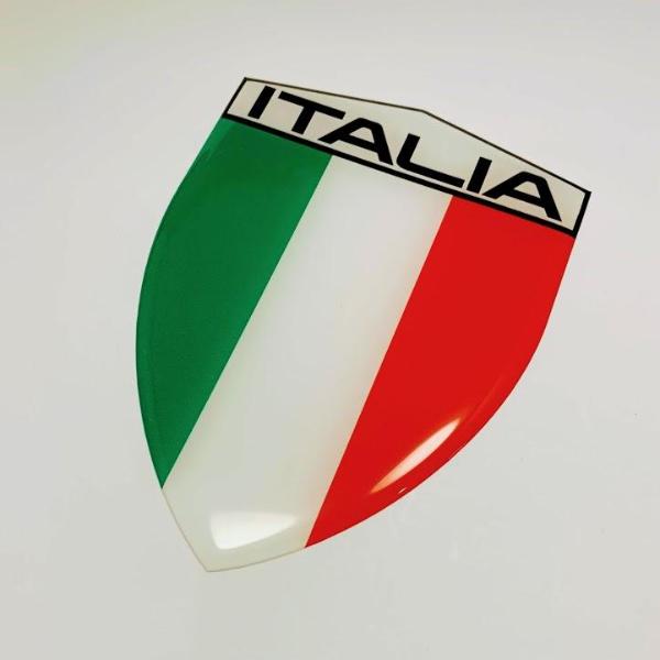 Aufkleber 3D Länder-Flaggen - Italien Stiefel mit Chromrand 2 Stck. je 100  x 85 mm
